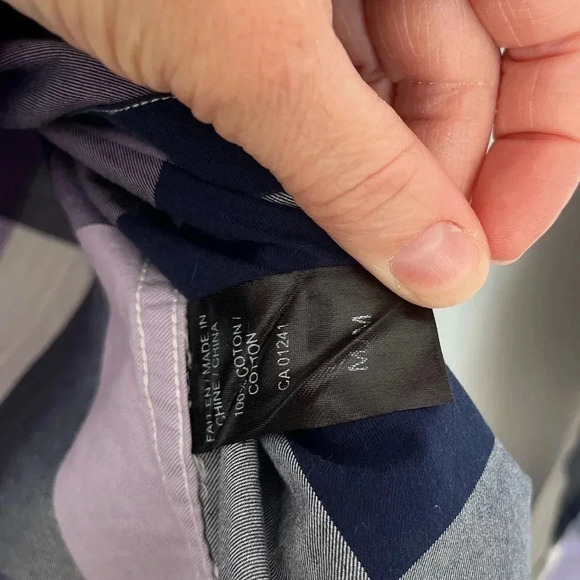 Le 31 plaid men’s button down shirt  purple and white size medium - Picture 4 of 7